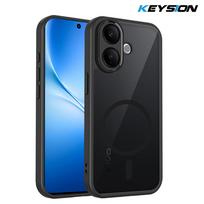 KEYSION Magnetic Phone Case for VIVO V60 Lite 5G Soft Silicone+PC Matte Translucent Clear Shockproof Back Cover for IQOO Z10R 5G for VIVO V60 Lite juoda