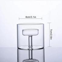 1Pcs Glass Holder Cylinder Cup Transparent Tea Light Candlestick for Table Centerpieces Wedding Party Dining Room Decorations