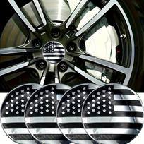 4pcs American Flag Wheel Center Cap Decals, Emblems Sticker 2.2 / 56mm For Car Motorcycle Truck SUV Metal