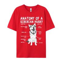 Funny Anatomy Siberian Husky Dog Lover Tshirt Cotton T Shirt for Unisex Hip Hop Top Tshirts Unisexs Designer Clothes S