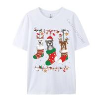Pitbull Dog In Christmas Sock Santa Happy Xmas Tshirt Premium Cotton Oversized Unisex Tee Shirts Luxury Clothing S