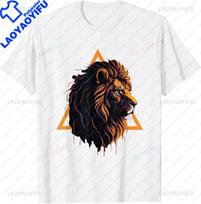STEM Math Teacher Geometric Polygonal Abstract Modern Lion TShirt Casual Streetwear Y2k Harajuku Unisexs Clothing Camisas S