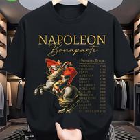 Unisexs Casual Graphic TShirt Featuring A Napoleon Bonaparte World Tour Design From 1769 To 1815 Black Tee Suitable for Concerts L