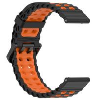 Non-slip Silicone Smart Bracelet Strap for Galaxy & Huawei Watches 22mm juoda ir oranžinė spalva