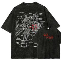 Bioshock Anime Lover Washed Tshirt Year round clothing personality Clothes Plus Size Unisex NewModel Couples high quality soft M