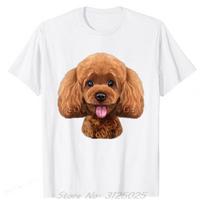 Playful Toy Poodle Face Funny Dog TShirt Cotton Unique Tops Fitness Tees Funny Unisex T Shirts Oversized Clothing Streetwear S
