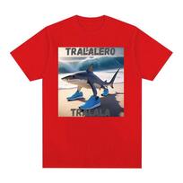 Funny Tralalero Tralala Running Shark Meme T-shirts Unisex Retro Hip Hop Oversized T-shirt Unisex Casual Cotton O-Neck T Shirt Tops S