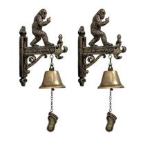 Funny Doorbell, This is My Happy Place Rustic Animal Rustic Doorbell Decor, Resin Hanging Wall Bell, for Men Cabin Porch Garden Outdoor Decor Gift 2pcs