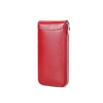 Organizer Handmade Leather Watch Box With Card Slot Vintage Watch Travel Case Multifunctional Single Slot Watch Case Gift Box raudona