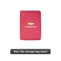 Suede Car Interior Armrest Box Mat Center Console Accessories For Chevrolet Sonic Silverado Z71 Aveo Trailblazer Bolt Spark SS raudona
