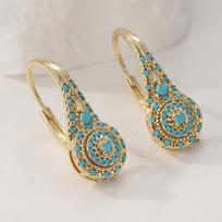 Ladies' Elegant  Green Synthetic Turquoise Earrings Suitable for Daily Casual or Formal Occasions Valentine's Day Gift