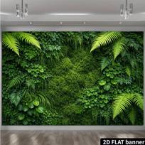 2D Vertical Garden 2D Flat Banner with Lush Foliage Photo Background 47.2x31.5inch/120*80cm