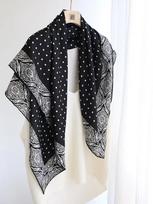 Double-sided silk wool blended 135 retro polka dot cashew nut square scarf women's summer new elegant high-end silk scarf