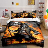 Pirate amidst fiery flames. Bedding sets Duvet cover sets Duvet covers Pillowcases(1 * Duvet Cover 2 * Pillowcases without duvet insert) 135x200cm