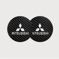 2PCS Carbon Fiber Car Cup Holder Coaster for Mitsubishi Outlander Lancer Pajero ASX Eclipse Cross Anti-Slip Water Cup Pad Car In