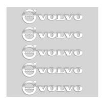 5 vnt. Aliuminio Metaliniai Automobilio Stiliaus Ženkliukų Lipdukai Volvo Polestar AWD V50 S60 XC60 S40 XC40 XC90 V60 S80 S90 V90 V70 T6 V40 S70 sidabras