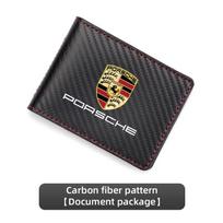Automobilio anglies pluošto vairuotojo laikiklis Licencijos ID kortelės dėklas Porsche Cayenne Panamera Macan 911 718 Taycan Boxster Cayman 918 Pajun