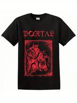 Unisexs Heavy Metal Pattern Tshirt  PORTAL Curing The Sane  Black background with red Gothic letters suitable for concerts S