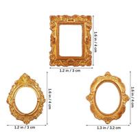 15Pcs Mini Photo Frame Crafts Simulation Picture Frame Decor Diy Craft Mini Picture Frames Decorative Photo Ornament Dollhouse