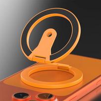 For magsafe Magnetic Phone Holder, Double-sided Magnetic Ring Buckle, Rotating And Folding Metal Stand Support Bracket Grip oranžinė