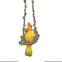 Mielas papūgos statulėlės ornamentas Kinų stiliaus paukščio skulptūra Sodui, veja, terasai, verandai Parrot