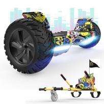 RCB 8.5 Inch Hoverboard All-Terrain Electric Scooter Gyropod Hummer Bluetooth LED + Adjustable Hoverkart Karting HIP-HOP