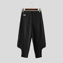 INCERUN Men High Waist Zip-up Casual Baggy Long Jogger Pants Trousers S juoda