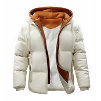 Europe and the United States Are Hot-selling Winter New Fake Two-piece Cotton-padded Coat Men's Jacket Trendy Fashion Thickened Hooded M
