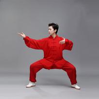 Kinų tradiciniai vyriški Tai Chi Kung Fu uniformos kovos menų drabužiai Wushu viršus kelnės treniruotėms pasirodymams didelis dydis 2XL Tang kostiumas M raudona
