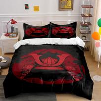 Red samurai helmet design. Bedding sets Duvet cover sets Duvet covers Pillowcases(1 * Duvet Cover 2 * Pillowcases without duvet insert) 135x200cm