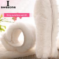 Natural Sheepskin Insoles Winter Real Fur Wool insoles Men Women Warm Heated Soft Thick warm Cashmere Snow Boots Shoe Pad Insert EU 35 balta