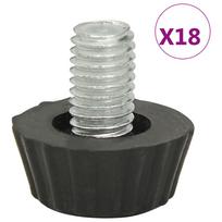 vidaXL Reguliuojamos baldų kojelės, M8, 18 vnt., juodos