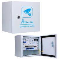 Extralink Atlas lauko PoE jungiklis, 8x RJ45 1000Mb/s PoE, 2x SFP, 120W, aktyvus aušinimas | EX.32787 | 5905090332787
