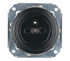 Reblig - Porcelianinė retro rozetė namams be rėmelio 250V/16A juoda
