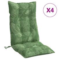vidaXL Kėdės pagalvėlės, 4vnt., oksfordo audinys, su lapais
