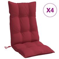 vidaXL Kėdės pagalvėlės, 4vnt., raudonojo vyno, oksfordo audinys