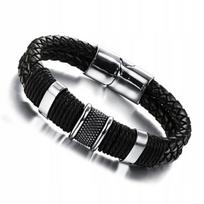 MALE ECOSHRA Elegantiška MAGNETINĖ apyrankė su magnetu BLACK Casual