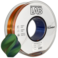 Silk PLA Tri Color Orange Blue Green 3D Plastikas Professional LAB 1.75mm 1kg