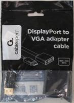 SALE OUT. Gembird DisplayPort to VGA adapter cable Black | Gembird Adapter cable | DisplayPort | VGA | DAMAGED PACKAGING