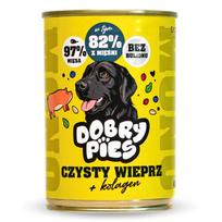 DOBRY PIES Mono Gryna kiauliena + kolagenas – šlapias pašaras šuniui – 400g