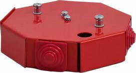 Simet PIP-1AN B3x2x4 aštuonkampė priešgaisrinė dėžutė, E90, su 0,375A saugikliu, išmatavimai 115x28x123mm, raudona 84621606