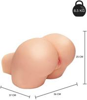 ACT Fat Ass Anatomical Intimate Machine Large TPE Atsparus vandeniui Juodas