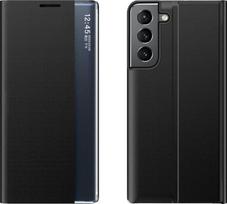 Hurtel New Sleep su stoveliu Samsung Galaxy S22 + (S22 Plus) dėklas telefonui juodos spalvos