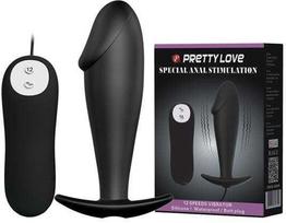 Pretty Love Svakom Primo Silicone Vibrating Plug with Wireless Remote, Juodas, Small
