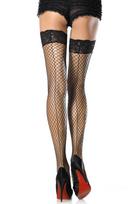 Leg Avenue Hosiery Leg Avenue Net & Lace Thigh Highs with Backseam Juodas O/S