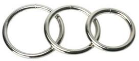 Xr Brands Trine Steel Ring Collection - Stainless Steel, 3 Sizes Set