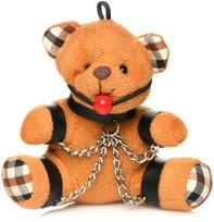 XR Brands Hooded Teddy Bear Keychain Brown - Novelty Bag Charm 4.2"