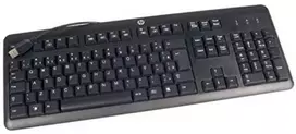 HP Klaviatūra su USB jungtimi for PC, Full-size (100%), su laidu, USB, Juodas