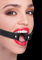 Ouch By Shots Master Series Wrapped O-Ring Gag Adjustable PU Strap 3.2cm Juodas