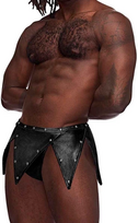 Male Power Gladiator Kilt S/M Juodas - Modern Kilt with Attached Thong